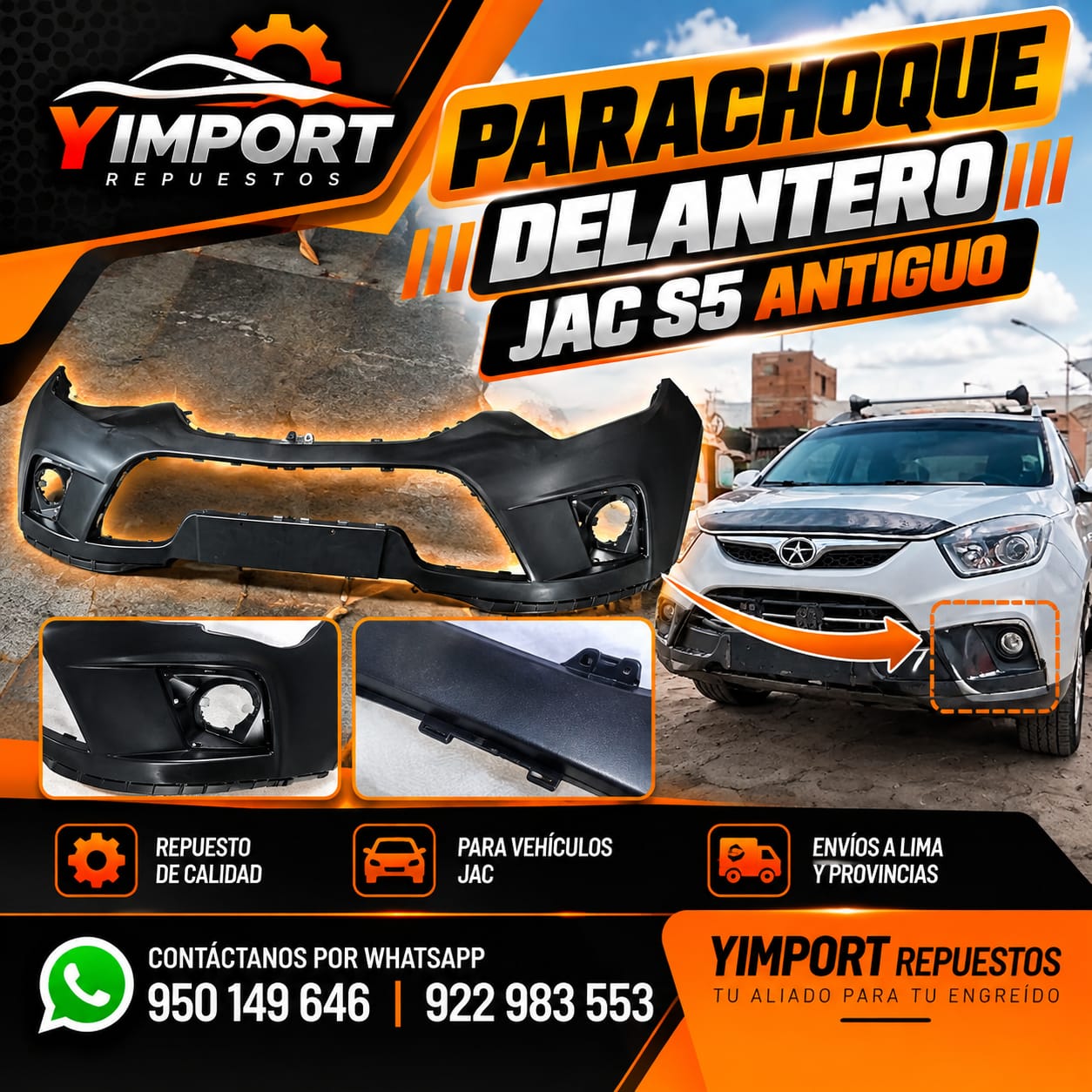 PARACHOQUE DELANTERO JAC S5 ANTIGUO