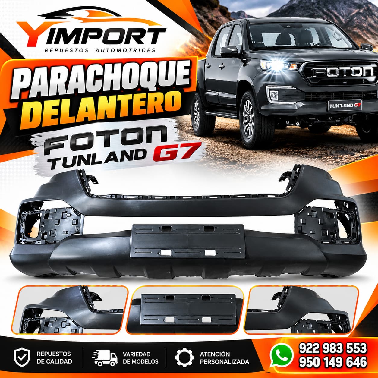 PARACHOQUE DELANTERO FOTON TUNLAND G7