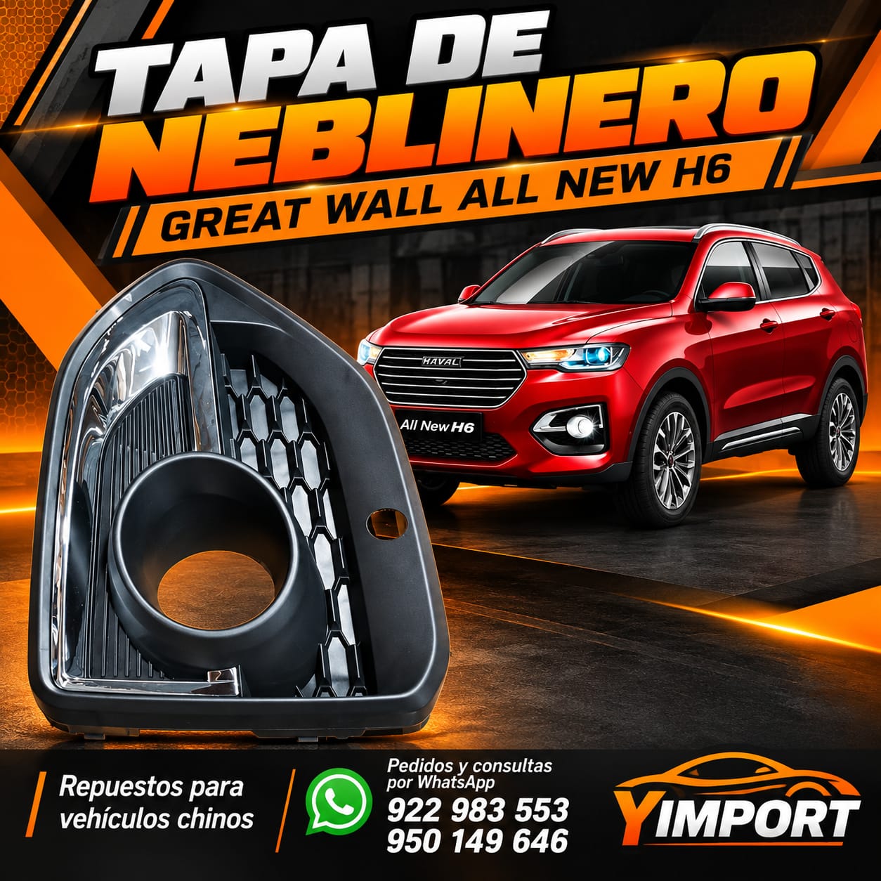 TAPA DE NEBLINERO PARA GREAT WALL ALL NEW H6