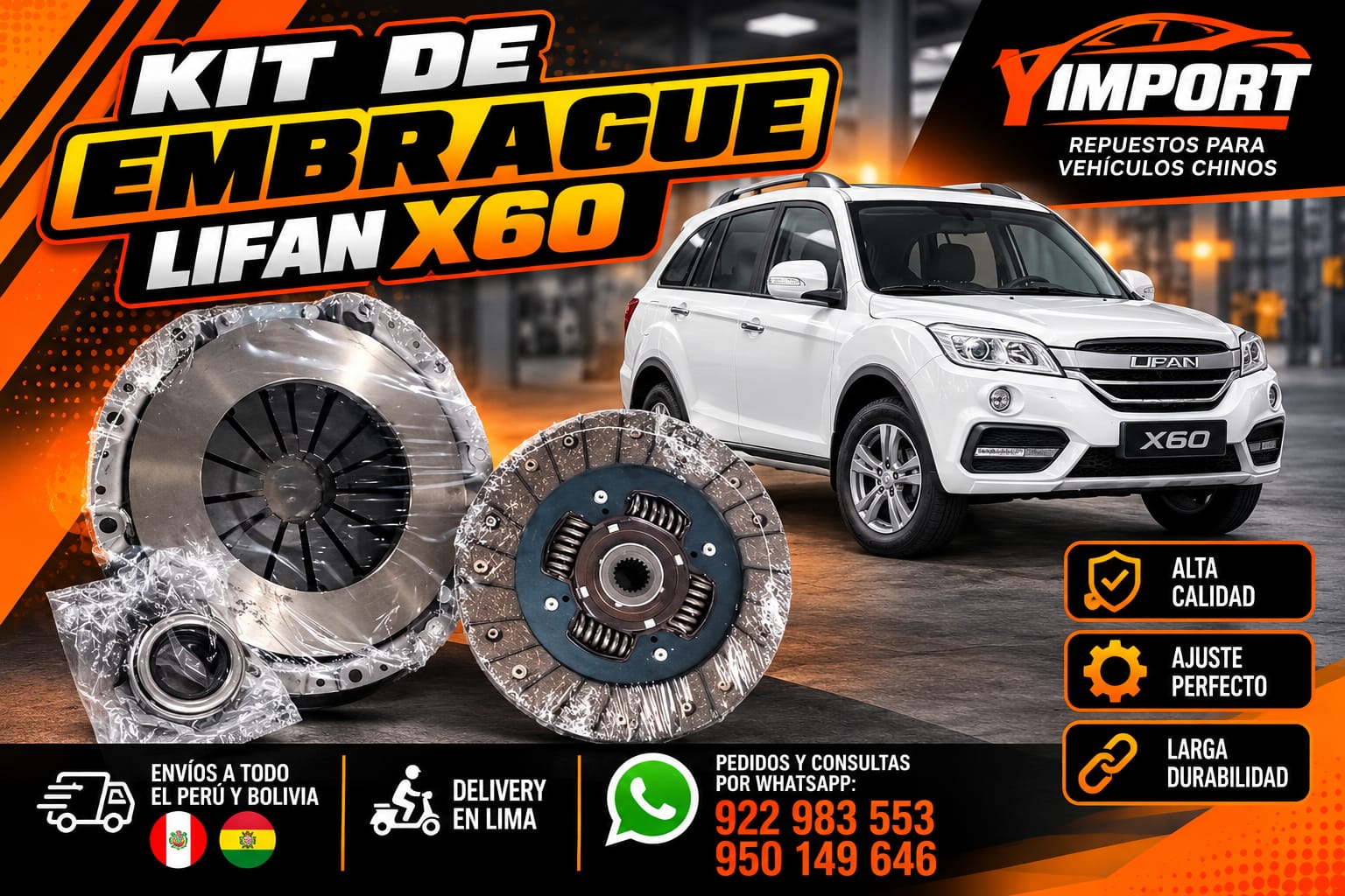 KIT DE EMBRAGUE PARA LIFAN X60