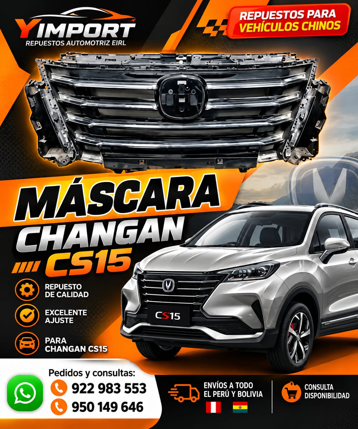MÁSCARA PARA CHANGAN CS15