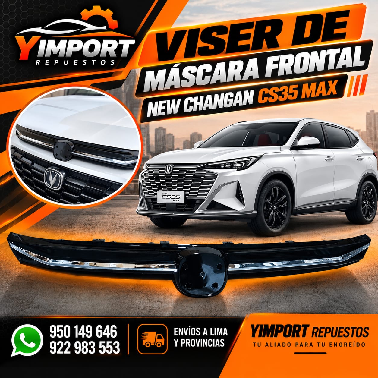 VISEL DE MÁSCARA FRONTAL PARA NEW CHANGAN CS3 MAX