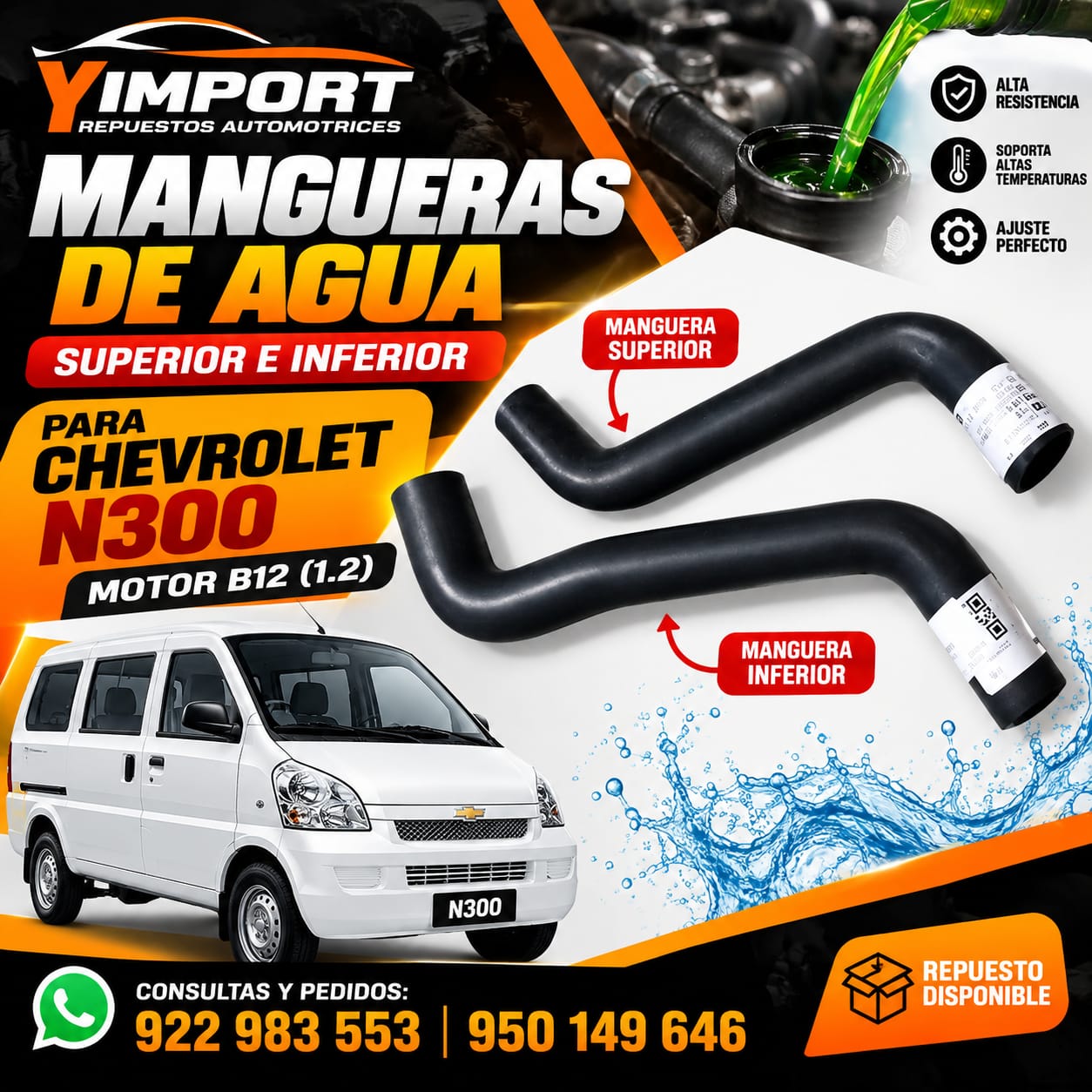 MANGUERAS DE AGUA - CHEVROLET N300