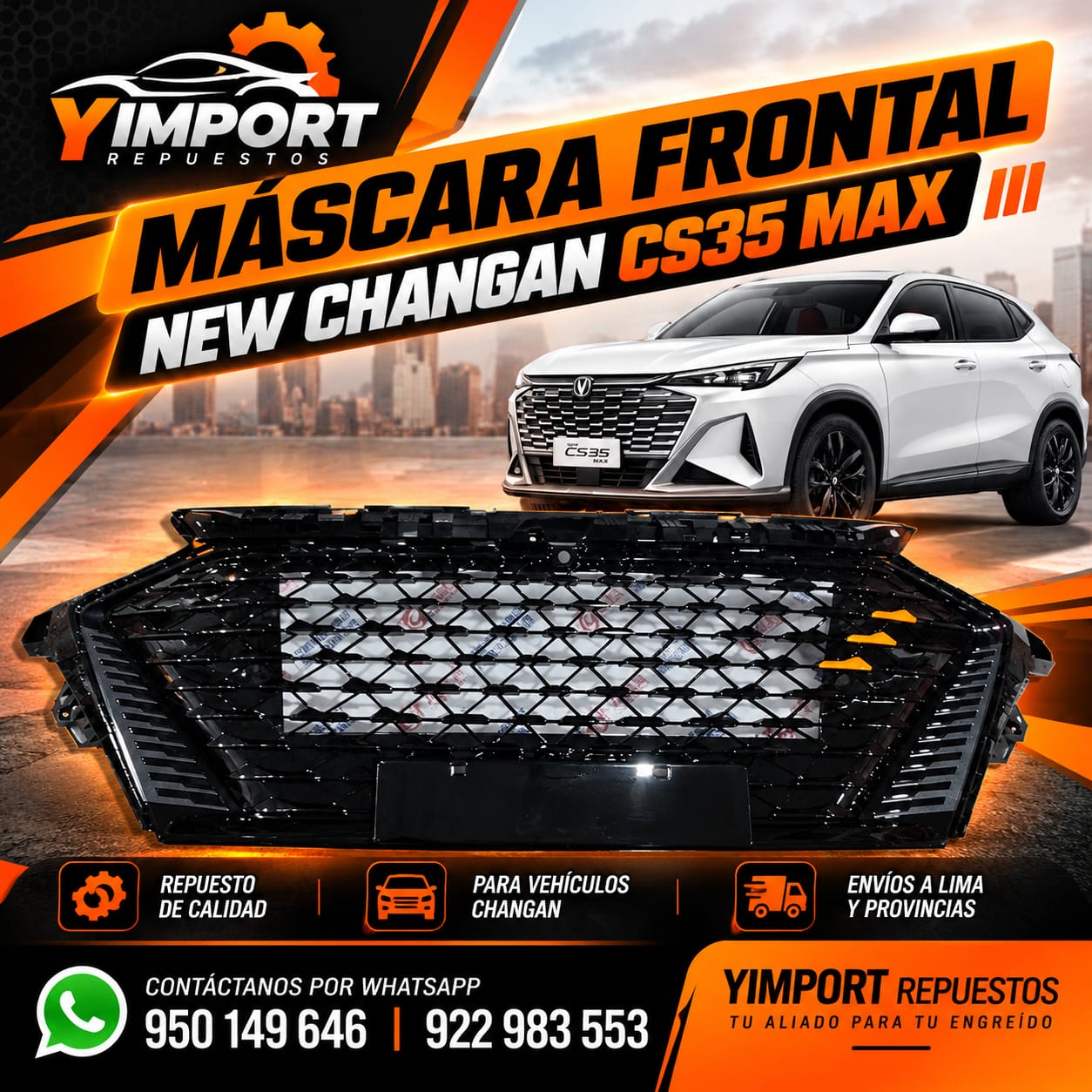 MÁSCARA FRONTAL NEW CHANGAN CS35 MAX