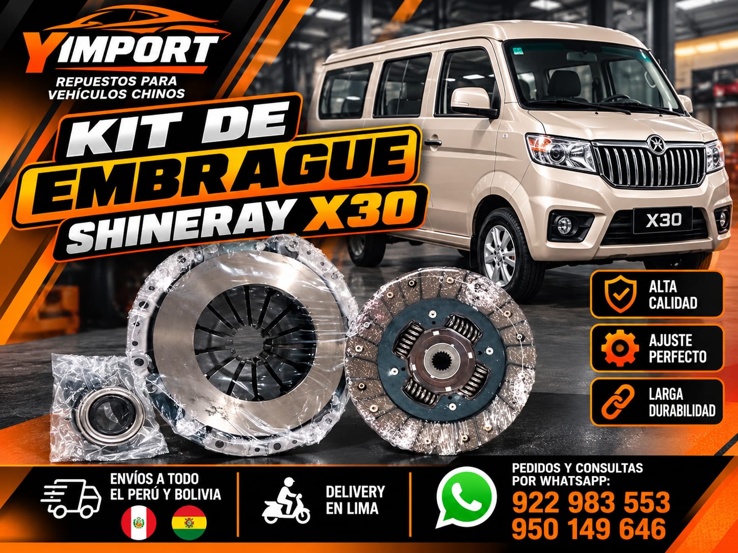 KIT DE EMBRAGUE PARA SHINERAY X30