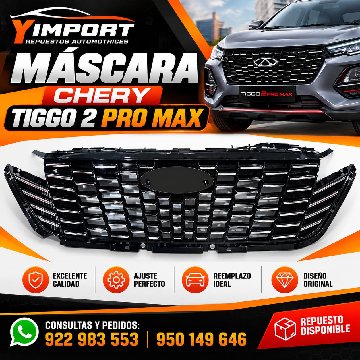MÁSCARA CHERY TIGGO 2 PRO MAX