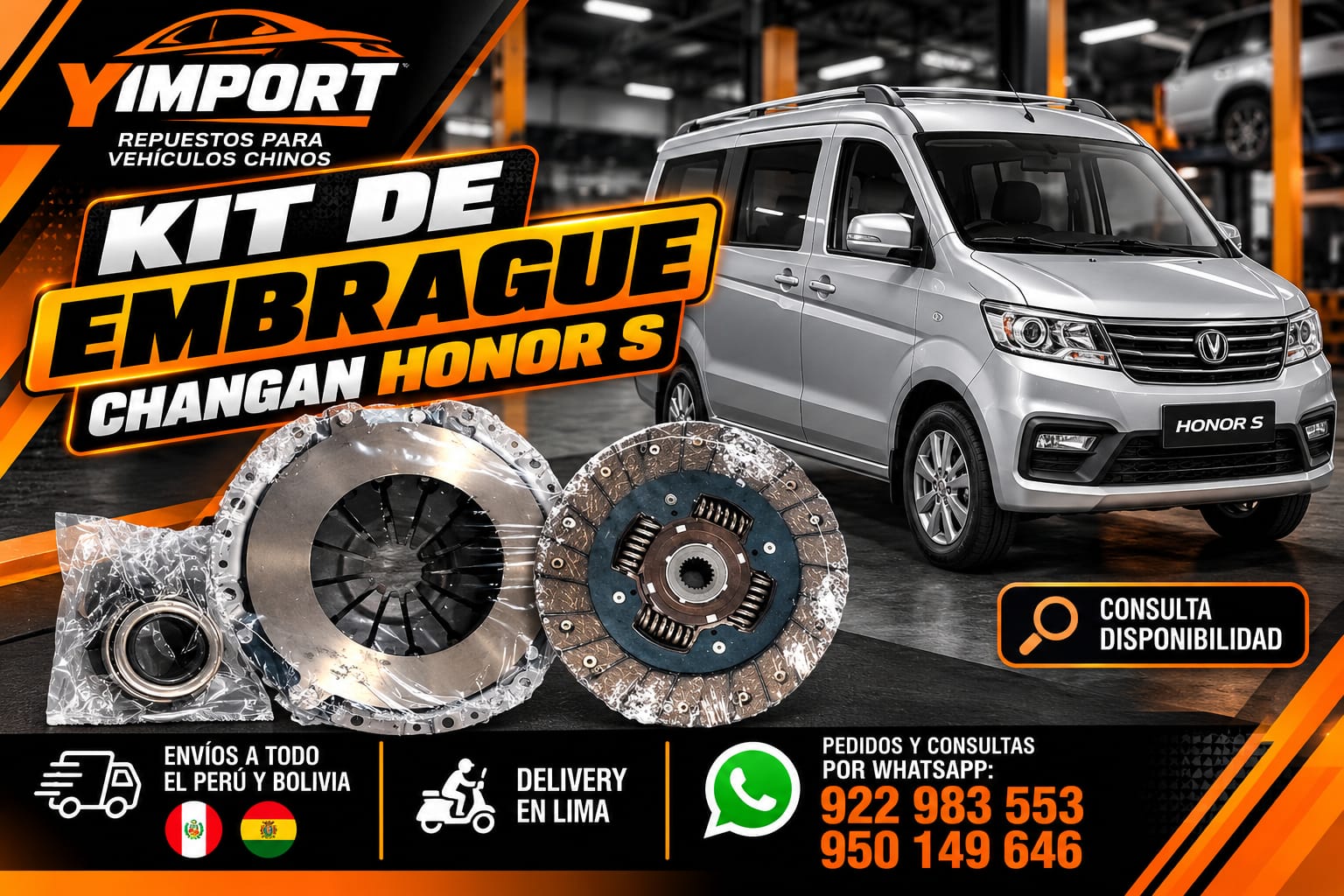 KIT DE EMBRAGUE PARA CHANGAN HONOR S