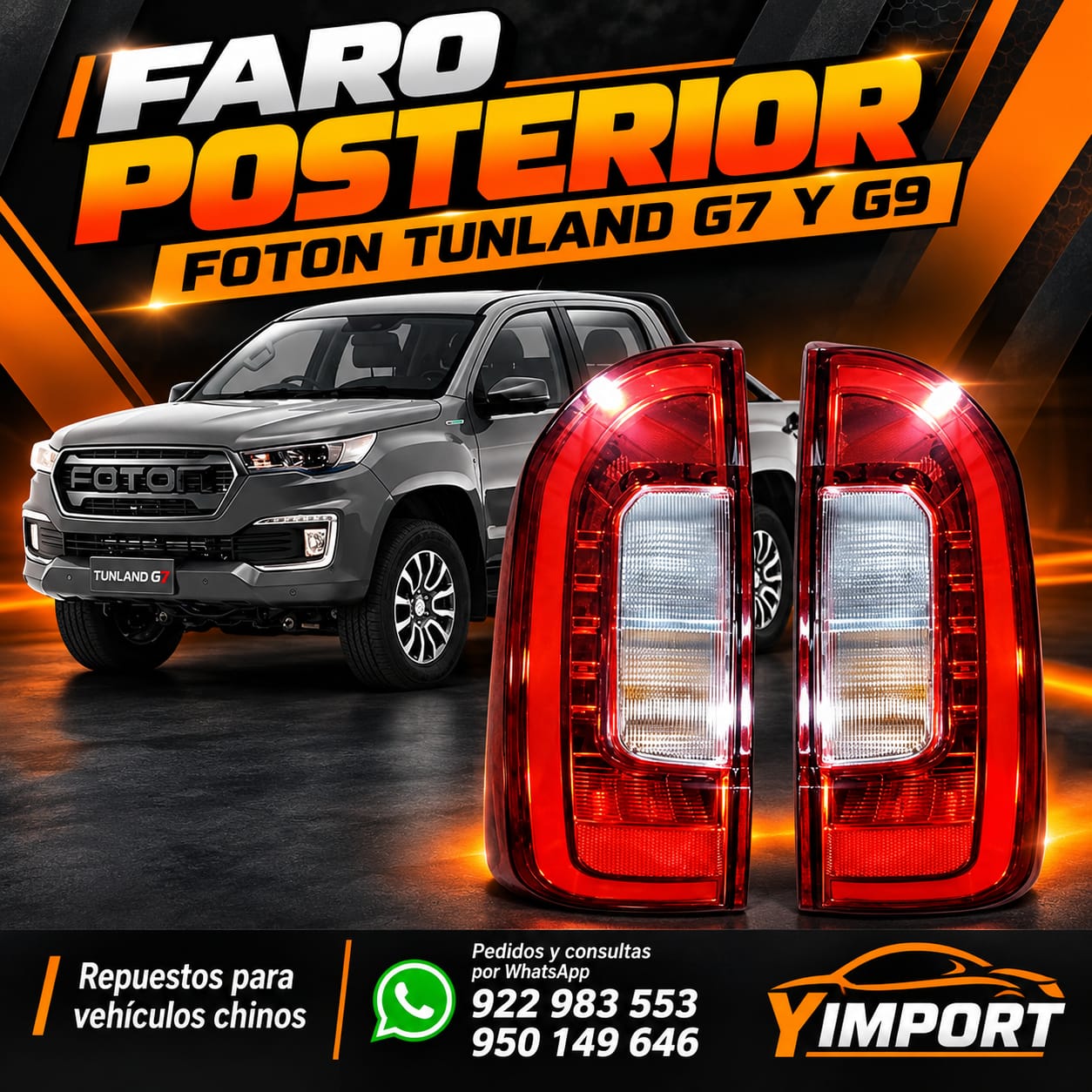 FAROS POSTERIORES - FOTON TUNLAND G7 Y G9